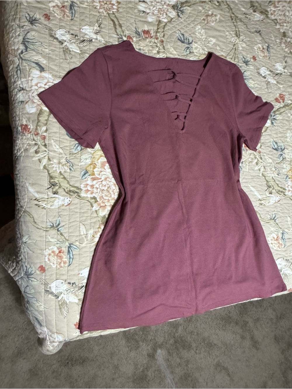 torrid Mauve Short-Sleeve Ladder-Back Tee